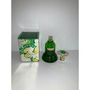 Vintage Avon Green Glass Emerald BELL JAR  Cologne Decanter 1978 1/4 full